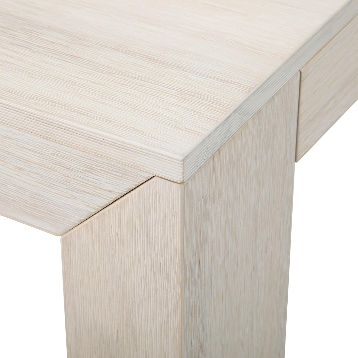 72 Inch Modern Wood Dining Table White Sand Wirebrush Finish