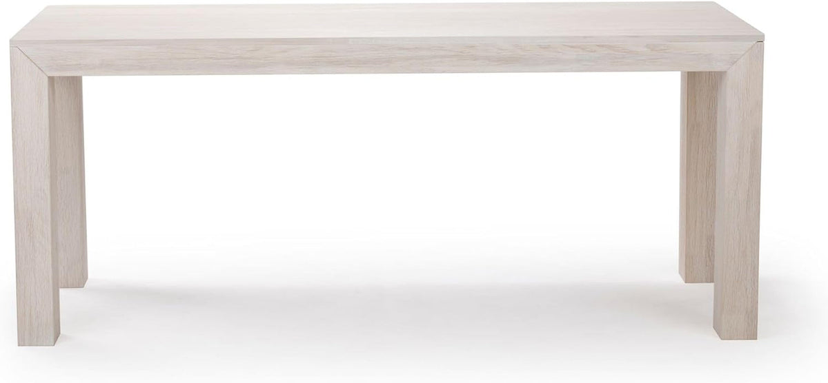 72 Inch Modern Wood Dining Table White Sand Wirebrush Finish