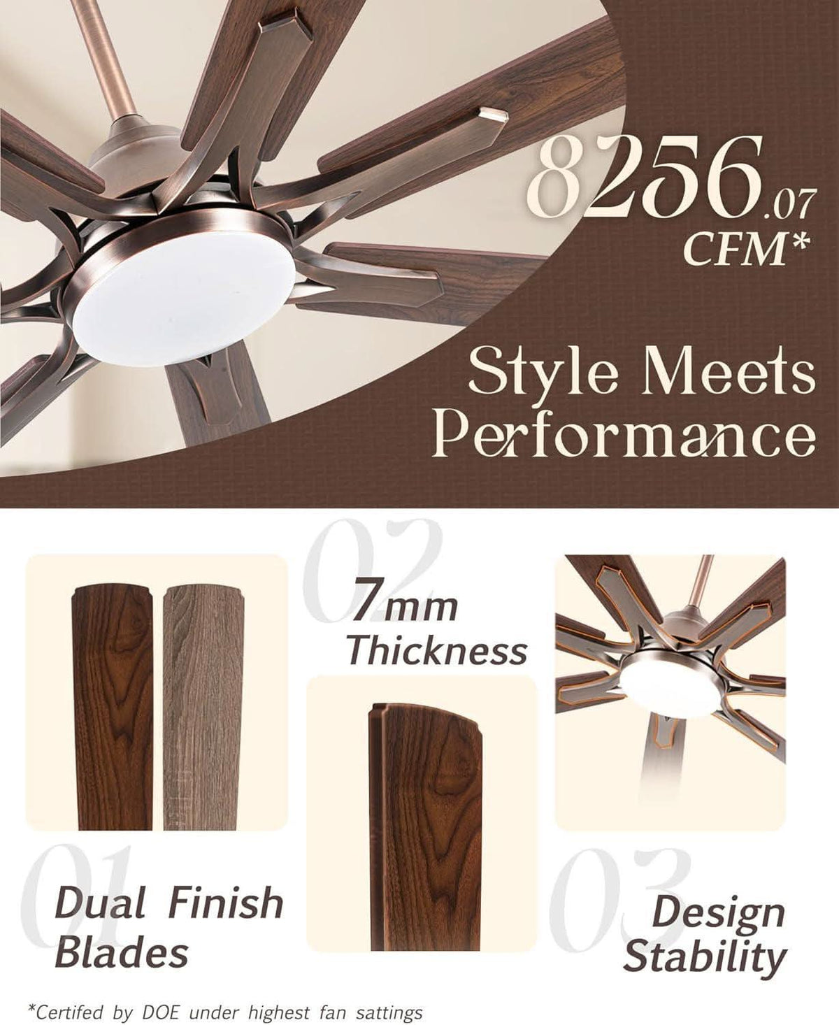 72 Inch Oil Rubbed Bronze Smart Outdoor Ceiling Fan