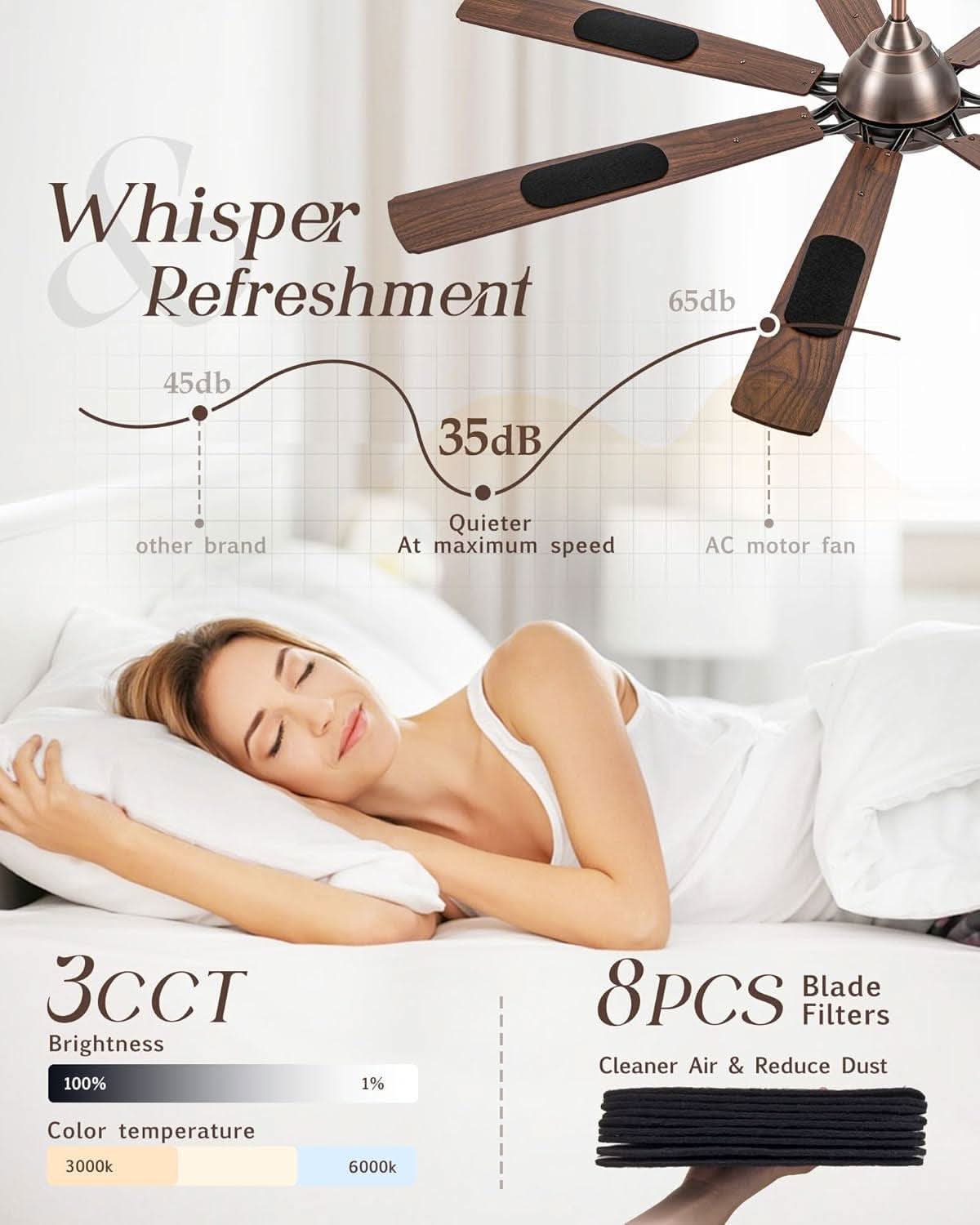 72 Inch Oil Rubbed Bronze Smart Outdoor Ceiling Fan