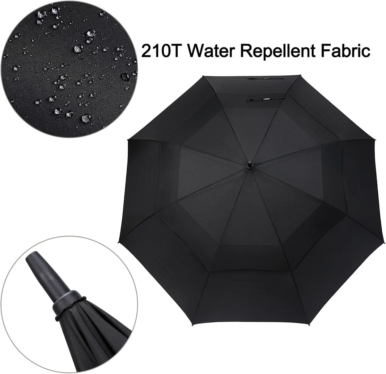 72 Inch Windproof Golf Umbrella Auto Open Double Canopy