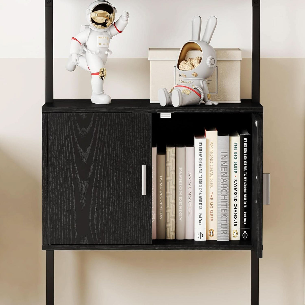 73 Inch Tall Bookshelf Black Wood Grain Living Room