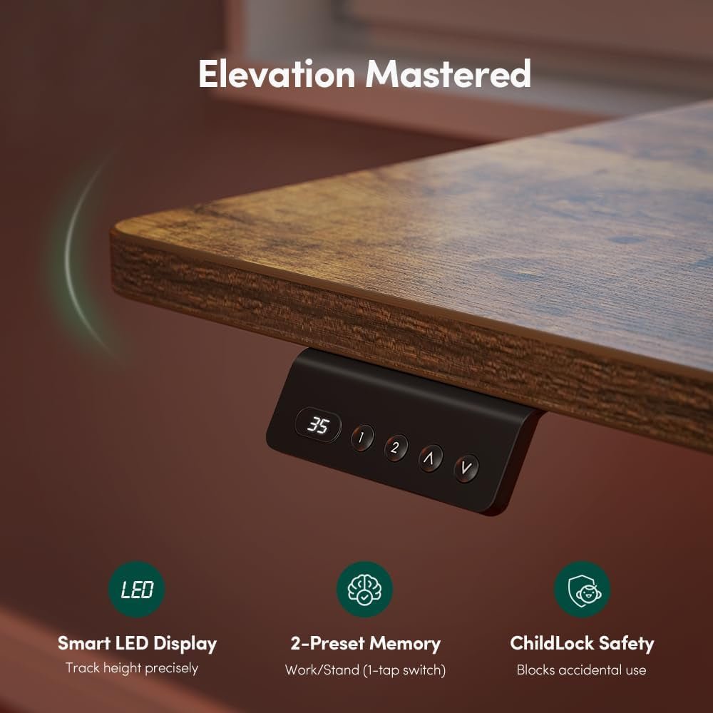 75 Inch L Shaped Standing Desk Electric Height Adjustable