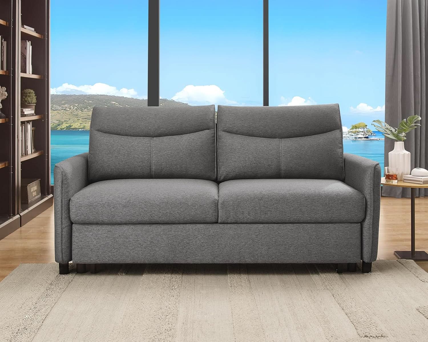 75 Inch Queen Size Convertible Sleeper Sofa Bed