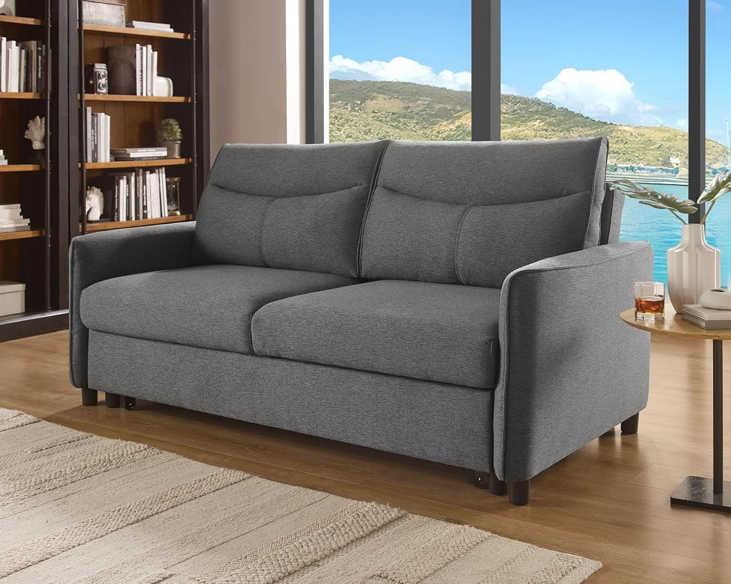 75 Inch Queen Size Convertible Sleeper Sofa Bed