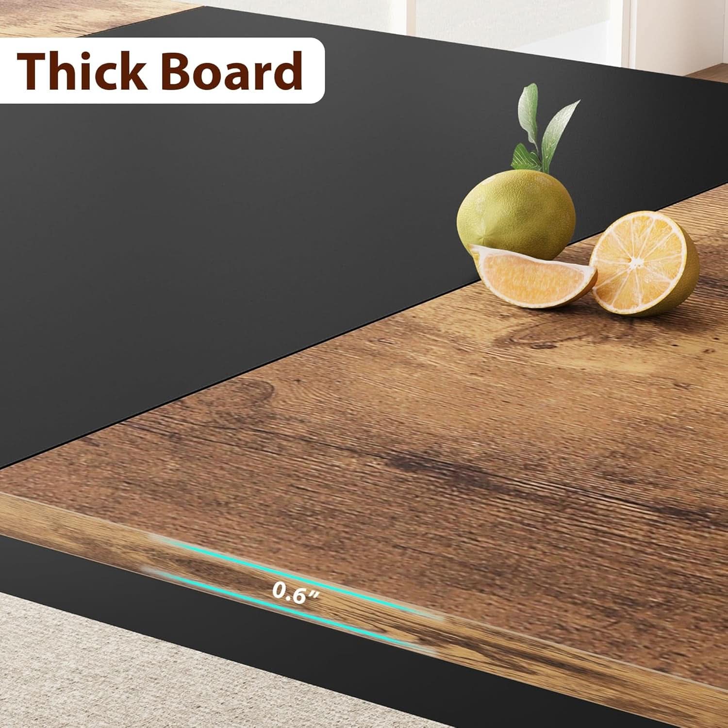 78 Inch Dining Table With Industrial Metal Frame For 6 To 8