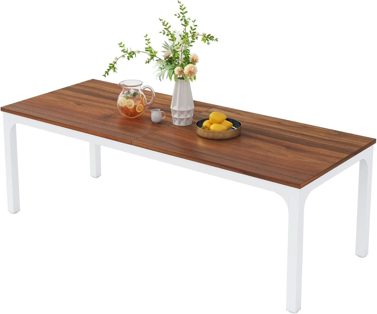 78 Inch Rustic Walnut Dining Table For 6 To 8 People
