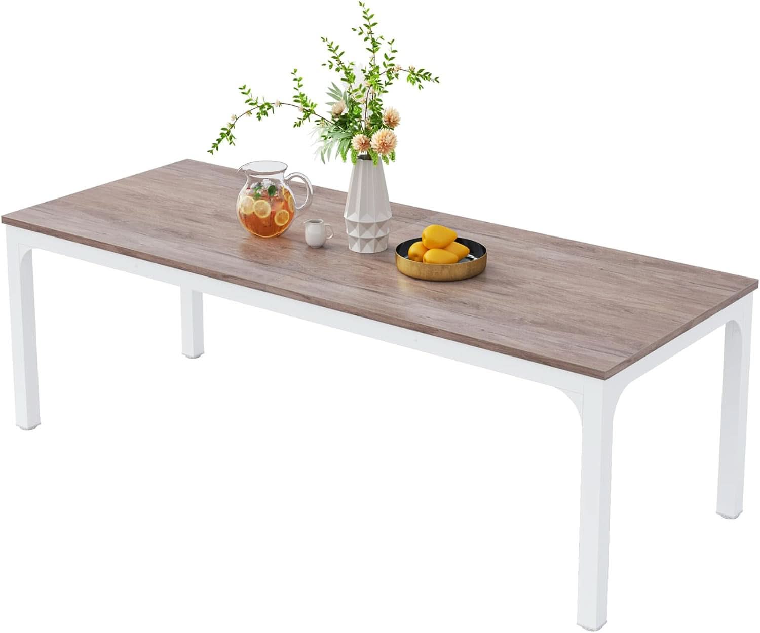 78 Inch Rustic Wood Dining Table Rectangular For Kitchen