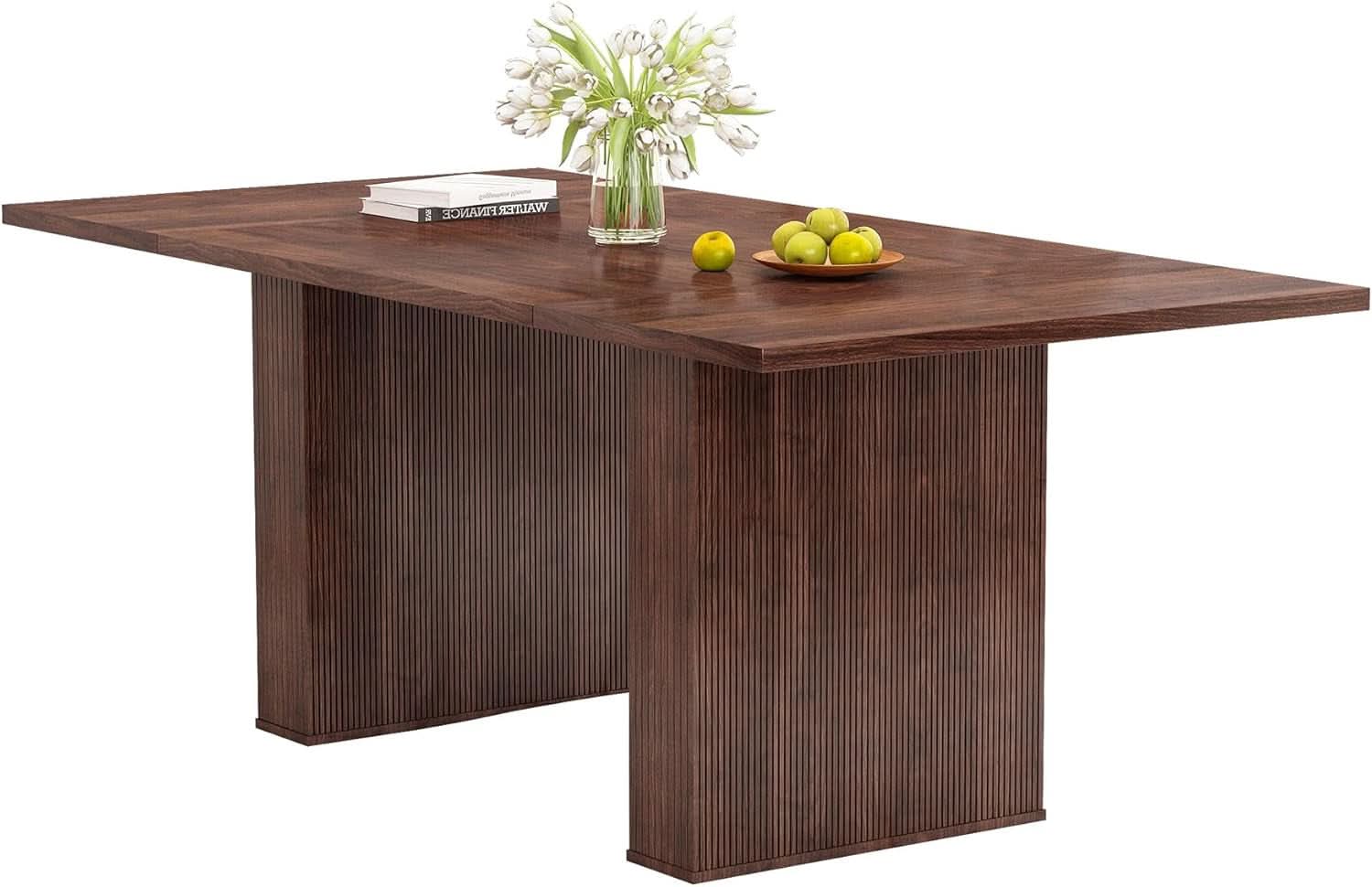 78 Inch Walnut Dining Table Modern Farmhouse Rectangular