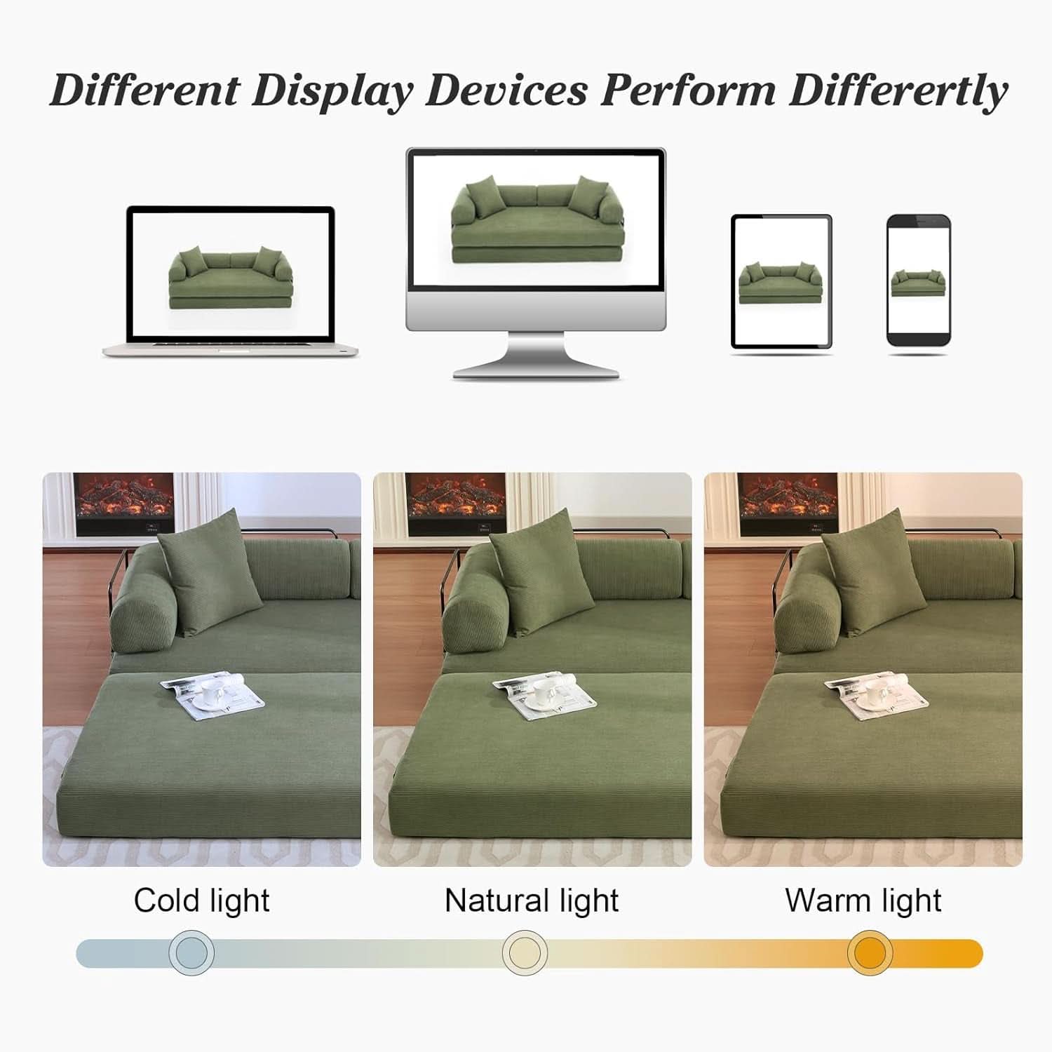 78.5 Inch Convertible Folding Sofa Bed with Versatility