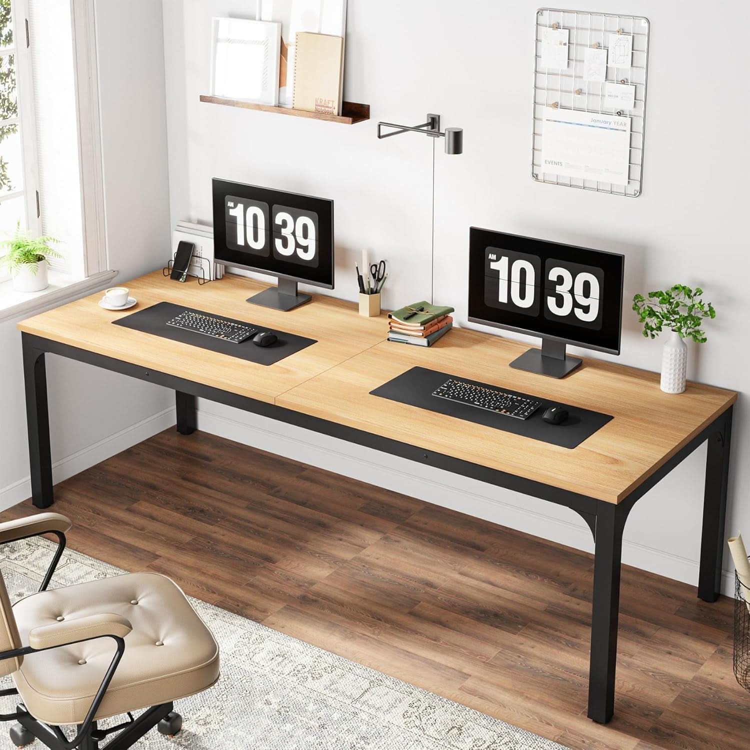 78.7 Inch Extra Long Dual Workstation Desk For Two