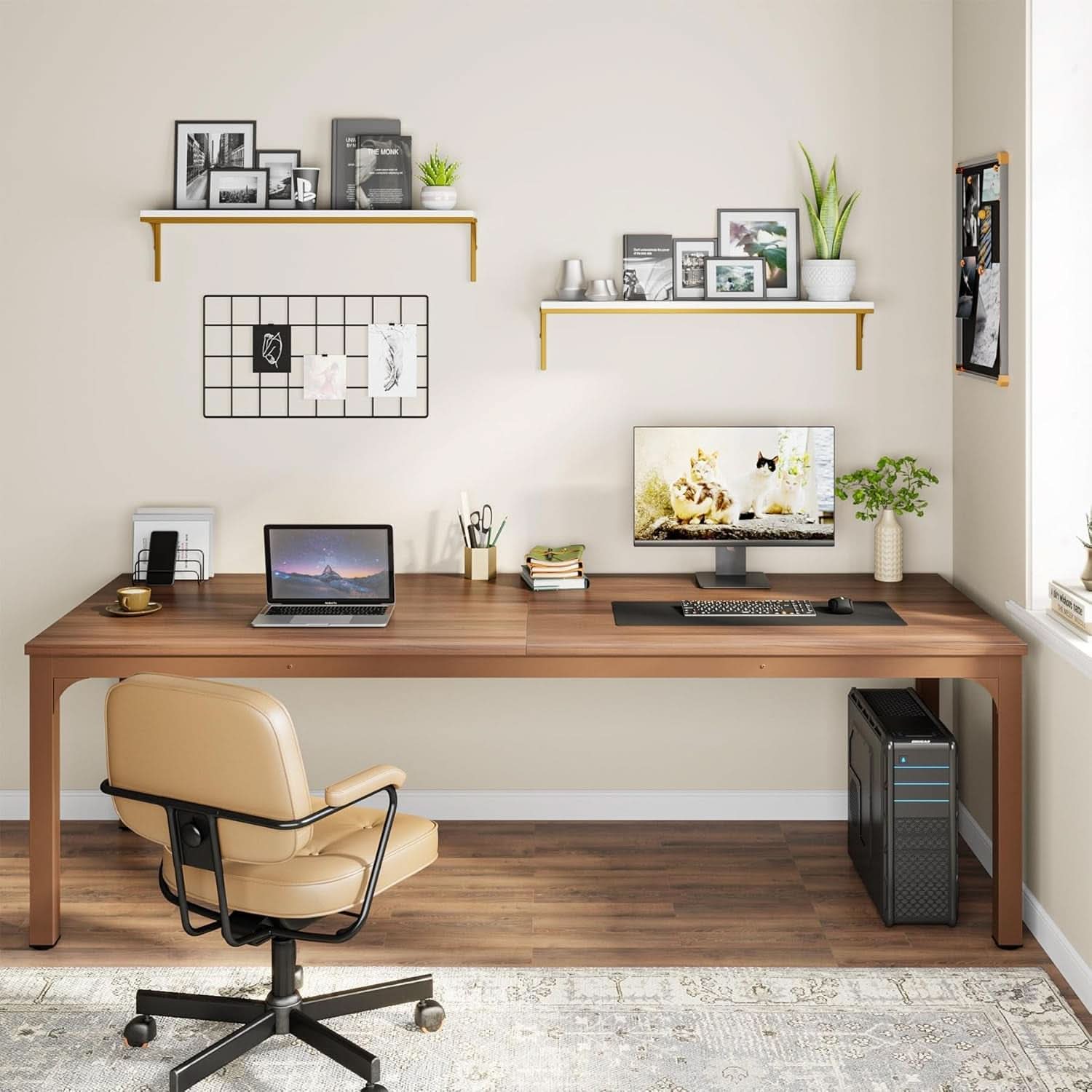 78.7 Inch Extra Long Two Person Computer Desk Home Office