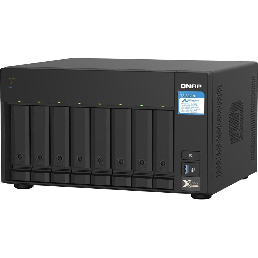 8-Bay NAS Quad-Core 10GbE 2.5GbE - QNAP TS-832PX PCIe Expansion | TechSoft TS-832PX-4G-US