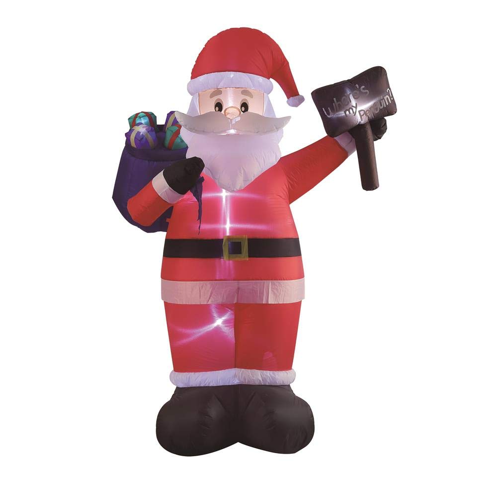 8 Foot Inflatable Santa with Sign And Gift Bag