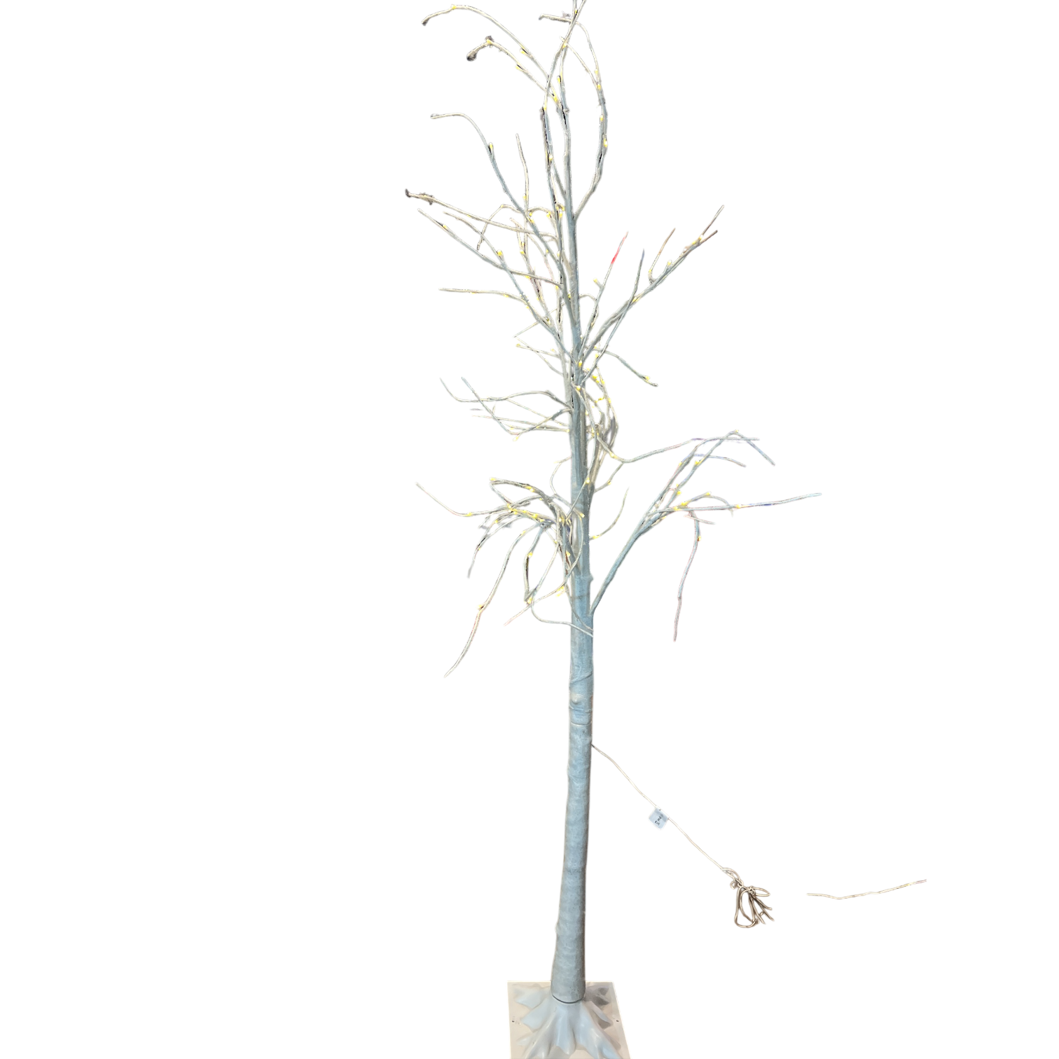 8 Foot White Wrapped Lighted Tree