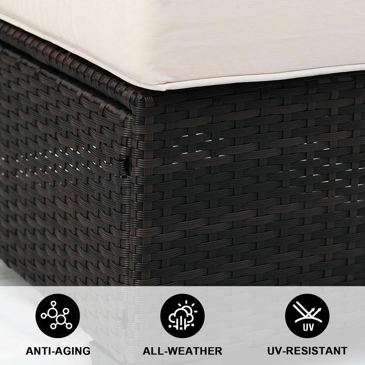 8 Piece Wicker Patio Furniture Set with Fire Pit