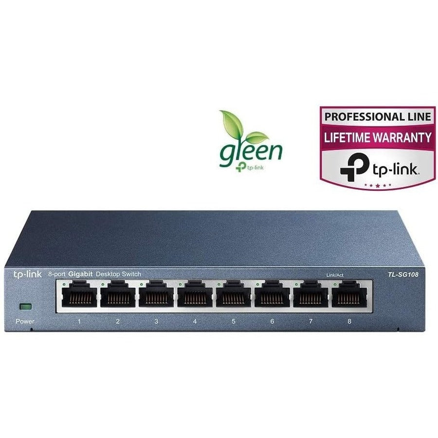 8-Port Gigabit Desktop Switch - Unmanaged Metal Housing | TP-LINK TL-SG108