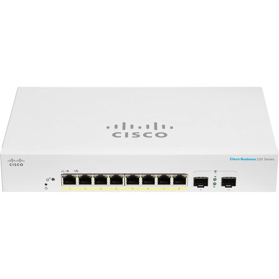 8-Port PoE Switch - Cisco CBS220-8P-E-2G-NA Business Series Gigabit | Rack-Mountable