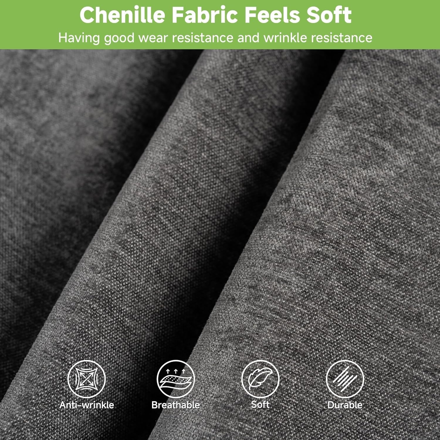 80 Inch Chenille Convertible Sleeper Sofa Storage Compartment