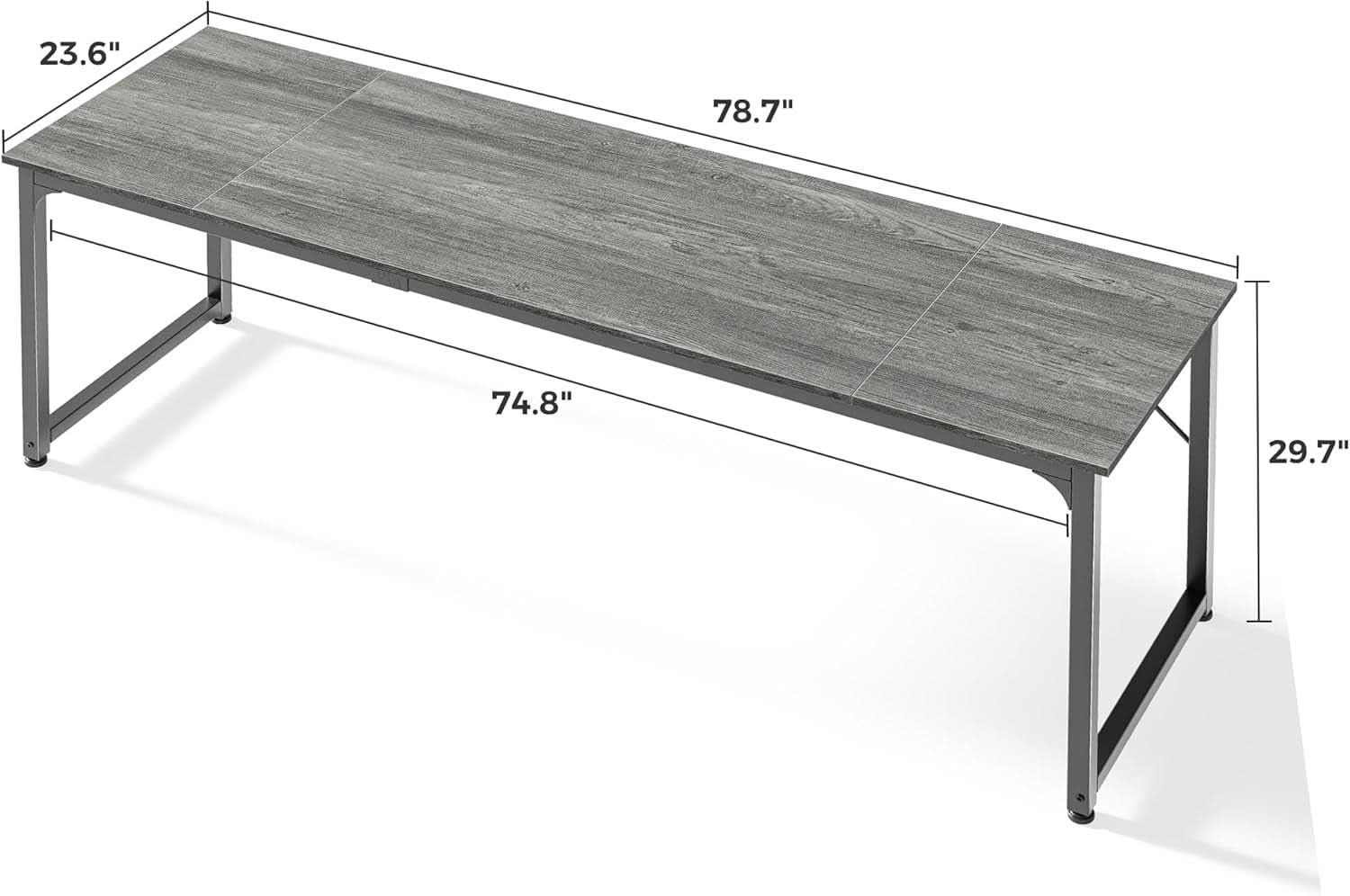 80 Inch Grey Gaming And Office Desk With Storage System