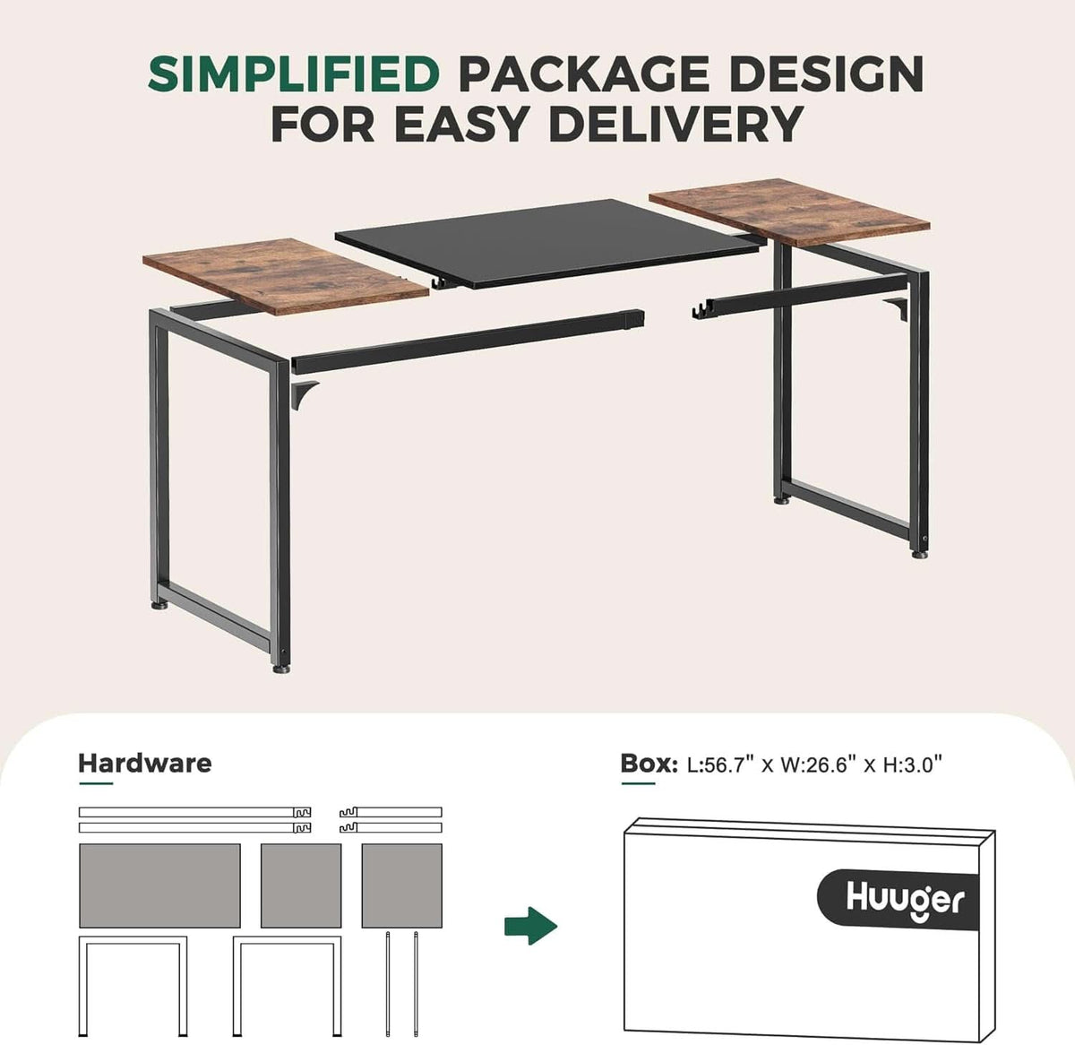 80 Inch Rustic Brown And Black Gaming Desk With Storage