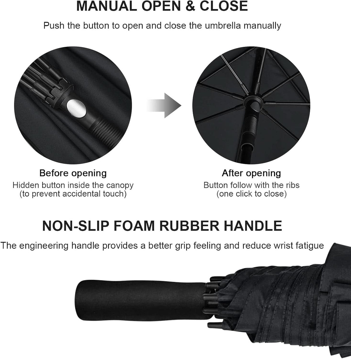 80 Inch Windproof Golf Umbrella For Family Outdoor Use