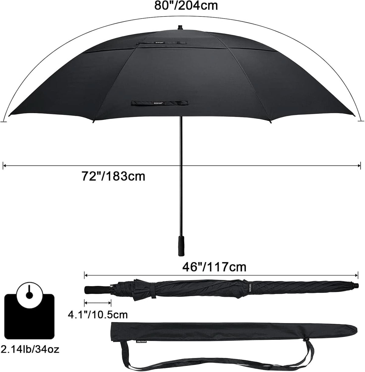 80 Inch Windproof Golf Umbrella For Family Outdoor Use