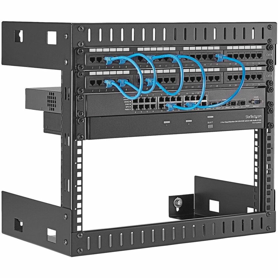 8U Wall Mount Rack - Open Frame Network Equipment Cabinet | StarTech.com RK812WALLO