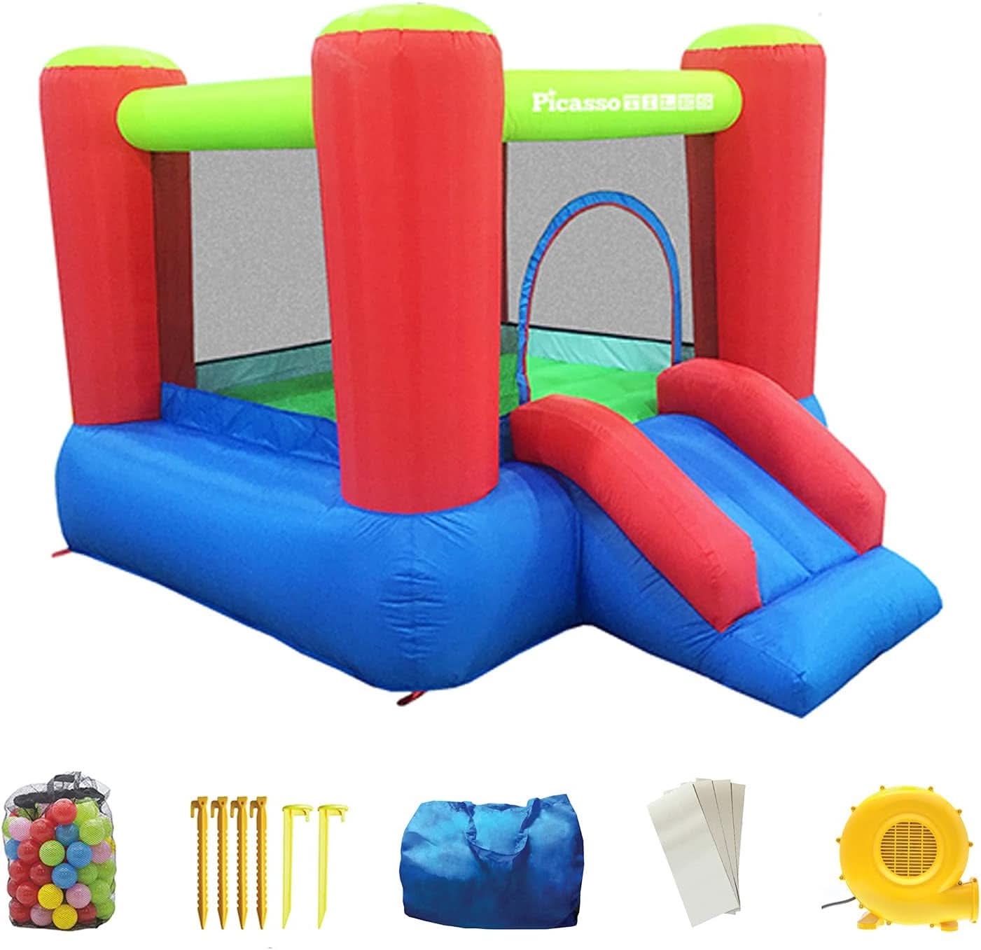 8x7 Junior Inflatable Bouncer With Slide And 50 Balls