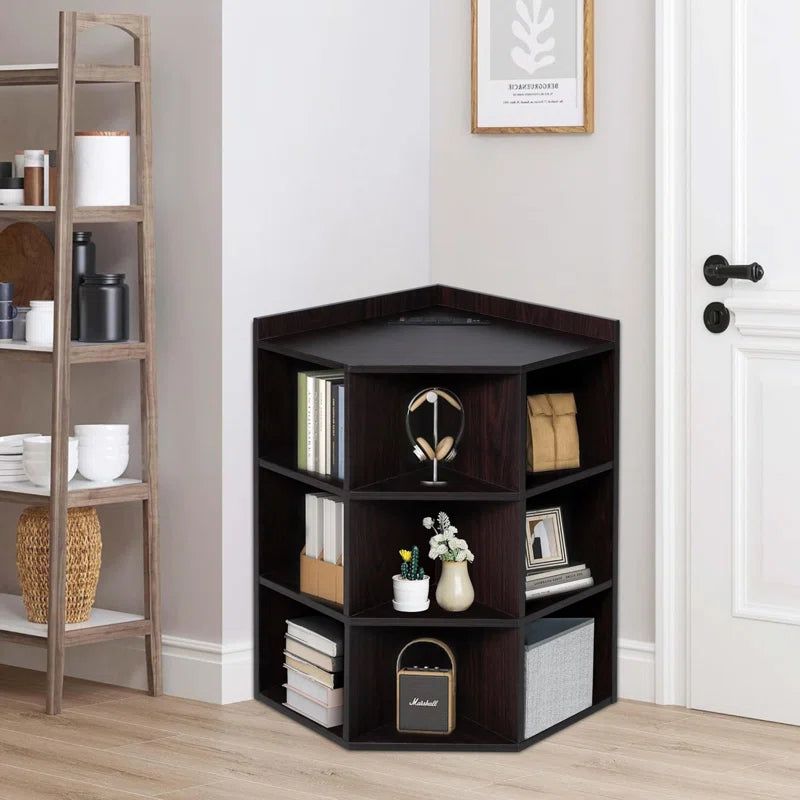 9-Cube Corner Cabinet With USB Ports And Outlets For Living