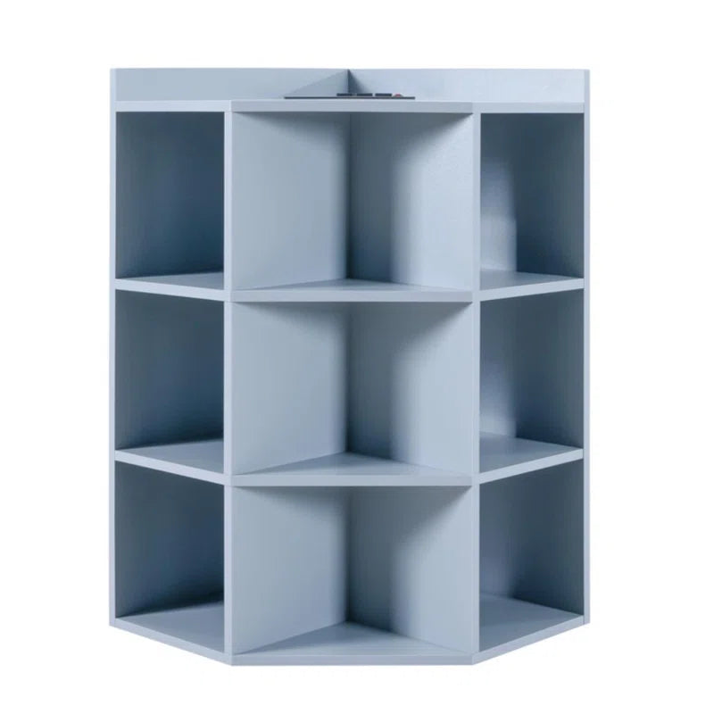 9-Cube Corner Cabinet With USB Ports And Outlets For Living