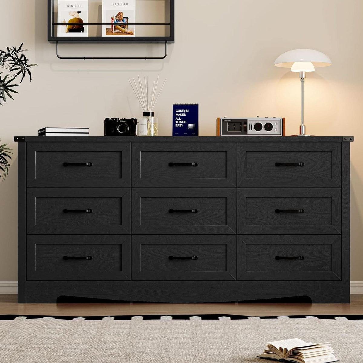 9 Drawer Dresser For Bedroom Modern Wooden Anti Tip