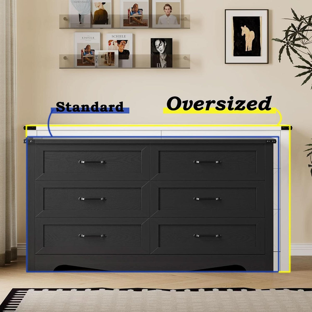 9 Drawer Dresser For Bedroom Modern Wooden Anti Tip