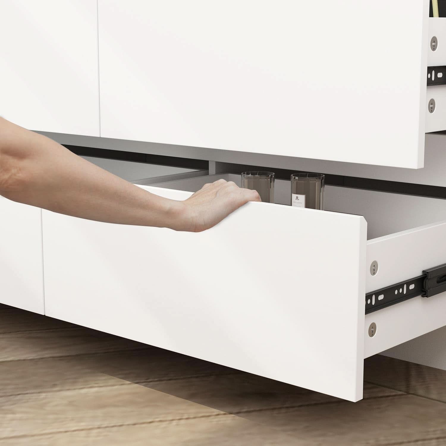 9 Drawer White Dresser For Bedroom Storage Eco Friendly Wood Finish