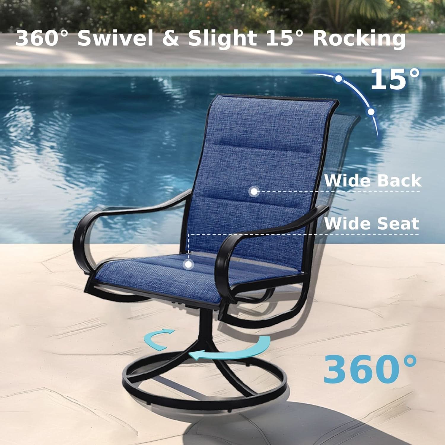 9 Piece Patio Dining Set 60 Inch Square Table Blue