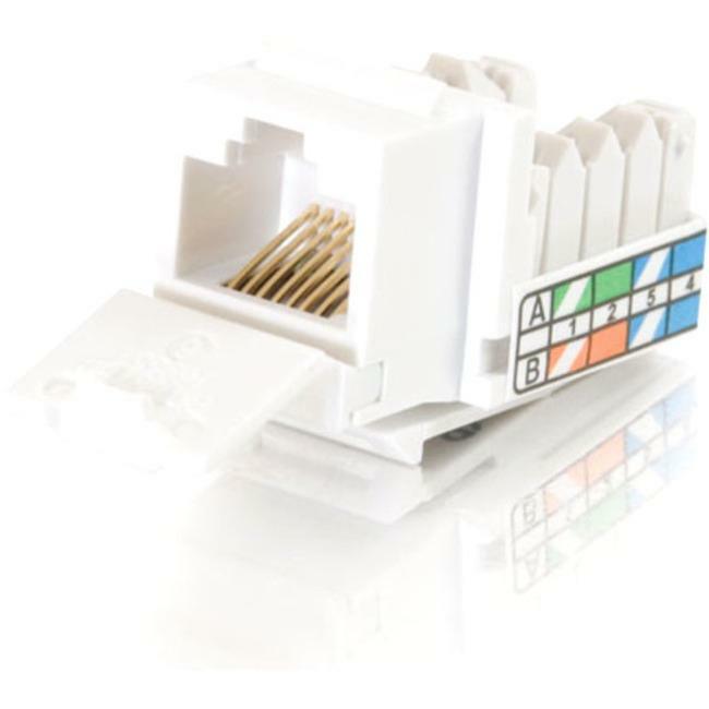 90Anddeg; Cat5E Rj45 Utp Keystone Jack - White