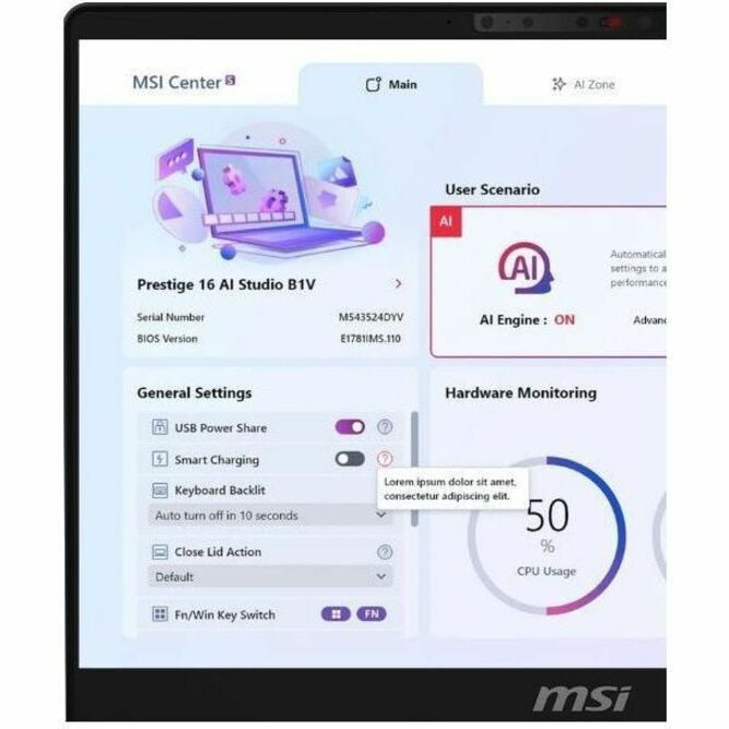 MSI Venture A16 AI A2HMTG-043US