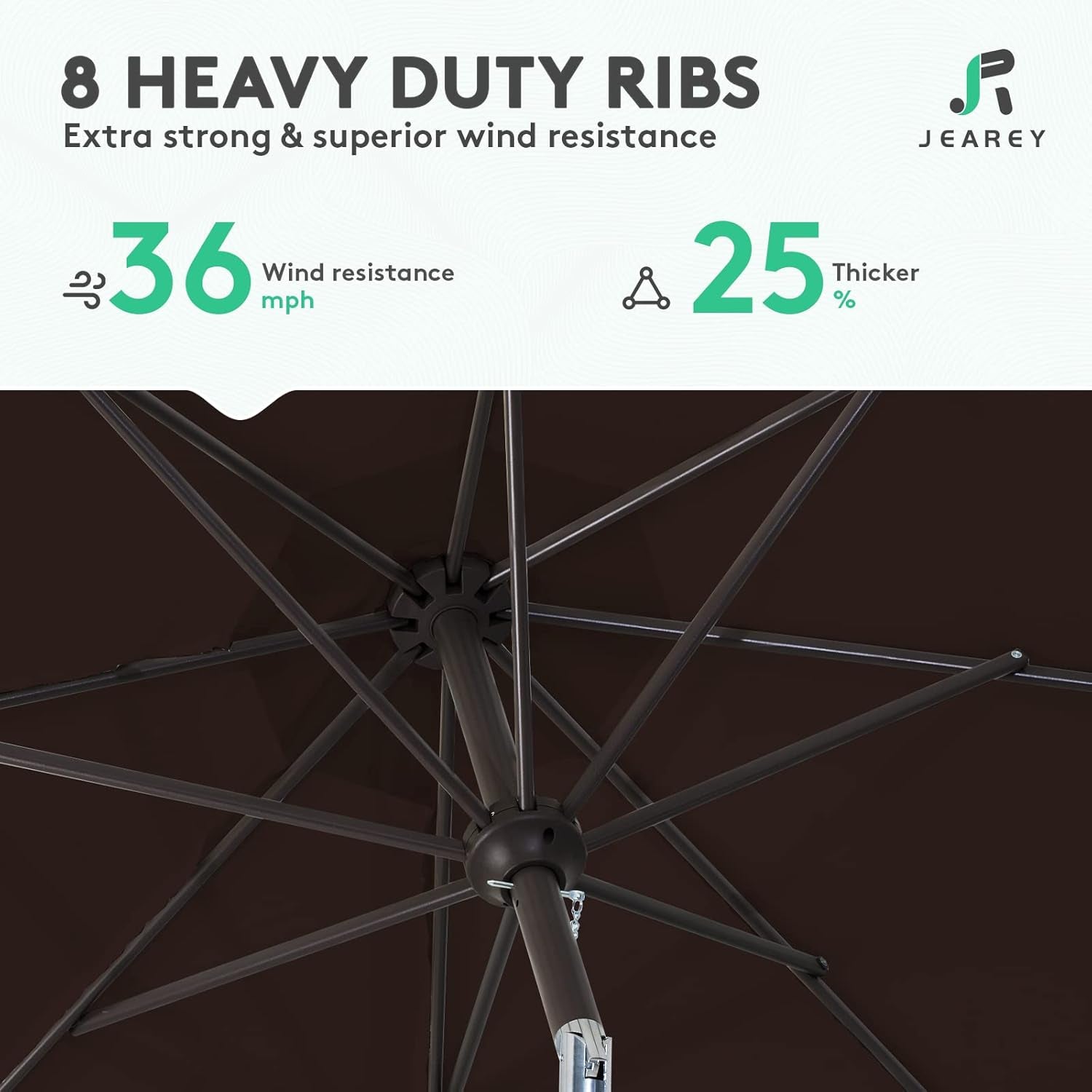 9ft Outdoor Patio Umbrella Brown With Push Button Tilt