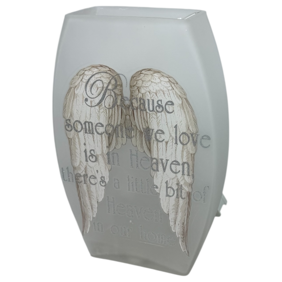 A Piece of Heaven is in our Home Lighted Vase - Silver Lettering