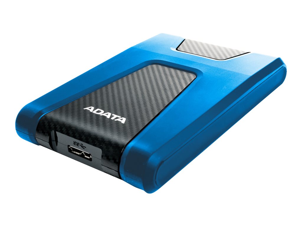 ADATA DashDrive Durable HD650 - Hard drive - 2 TB - external (portable) - 2.5 - USB 3.1 - 256-bit AES - blue"