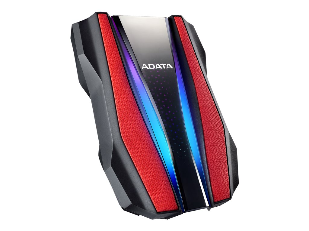 ADATA HD770G - Hard drive - encrypted - 2 TB - external (portable) - USB 3.2 Gen 1 - 256-bit AES - red