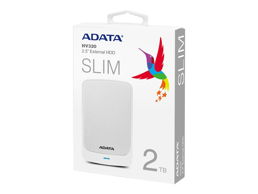 ADATA HV320 - Hard drive - 2 TB - external (portable) - USB 3.1 - white