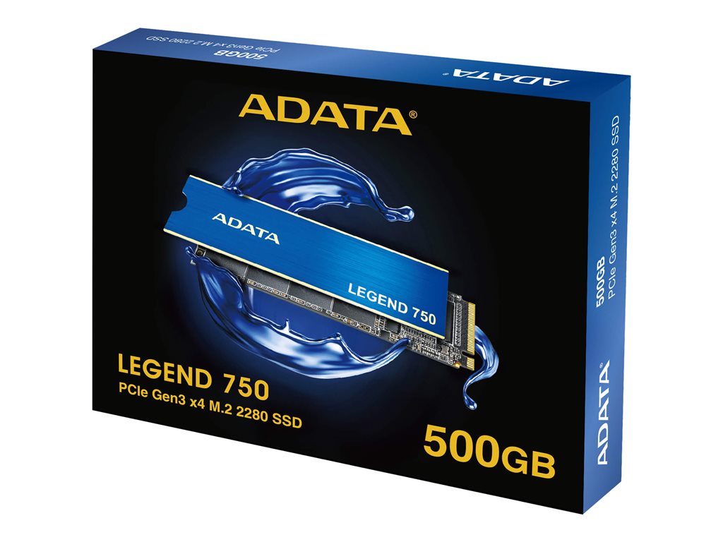 ADATA Legend 750 - SSD - 500 GB - internal - M.2 2280 - PCIe 3.0 x4 (NVMe) - 256-bit AES