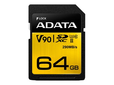 ADATA Premier ONE - Flash memory card - 64 GB - UHS-II U3 / Class10 - SDXC UHS-II