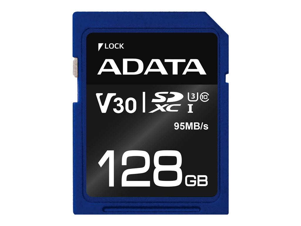 ADATA Premier Pro - Flash memory card - 128 GB - Video Class V30 / UHS-I U3 / Class10 - SDXC UHS-I