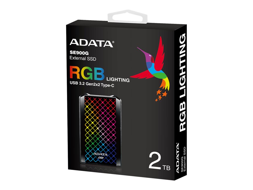 ADATA SE900G - SSD - 2 TB - external (portable) - USB 3.2 Gen 2x2 (USB-C connector) - black