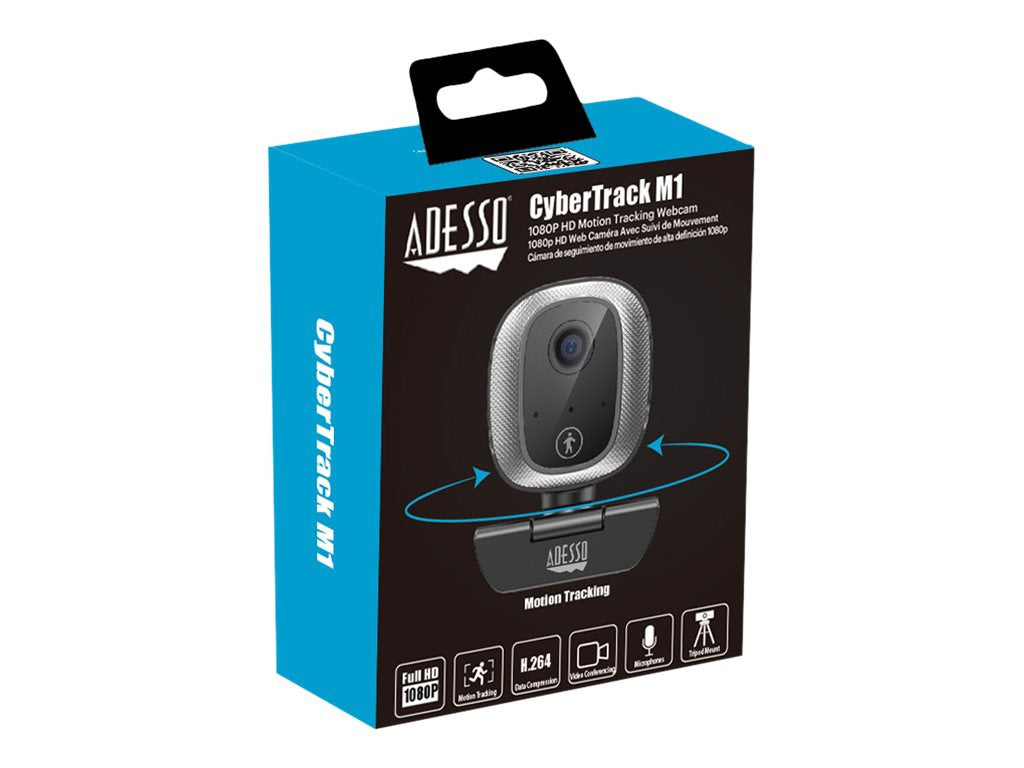 ADESSO CYBERTRACKM1 1080P HD USB Webcam with 305° Motion Tracking for Professionals