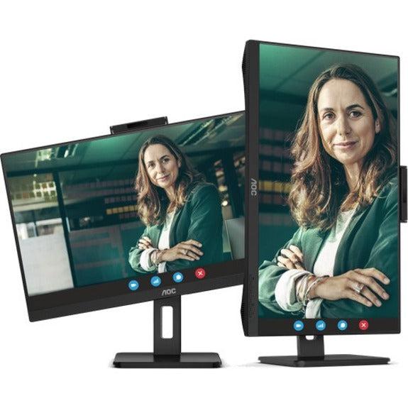 AOC Q27P3CW 27" Class Webcam UW-UXGA LCD Monitor - 16:9 - Textured Black