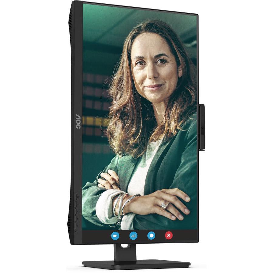 AOC Q27P3CW 27" Class Webcam UW-UXGA LCD Monitor - 16:9 - Textured Black