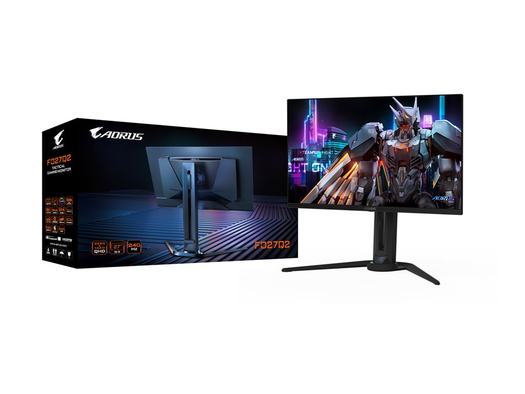 AORUS FO27Q2 - OLED monitor - gaming - 27 (26.5" viewable) - 2560 x 1440 2K @ 240 Hz - 1000 cd/mï¿½ - DisplayHDR 400 True Black AORUS FO27Q2 SA1
